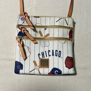 Dooney & Bourke White Chicago Cubs Baseball Crossbody Bag